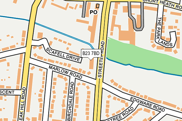 B23 7BD map - OS OpenMap – Local (Ordnance Survey)