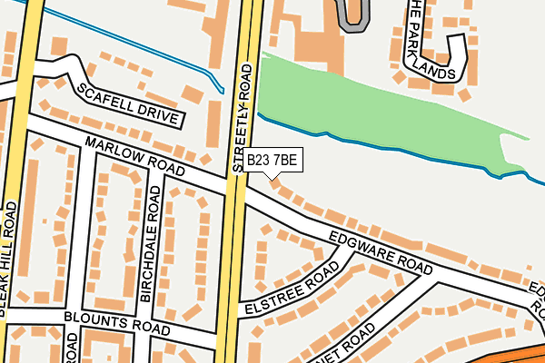 B23 7BE map - OS OpenMap – Local (Ordnance Survey)