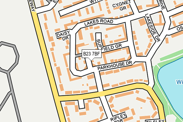 B23 7BF map - OS OpenMap – Local (Ordnance Survey)