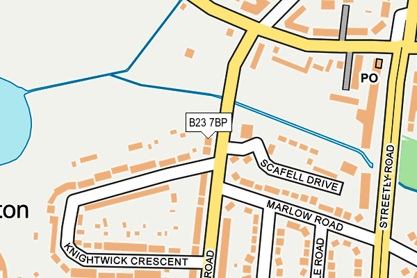 B23 7BP map - OS OpenMap – Local (Ordnance Survey)