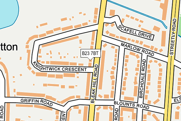 B23 7BT map - OS OpenMap – Local (Ordnance Survey)