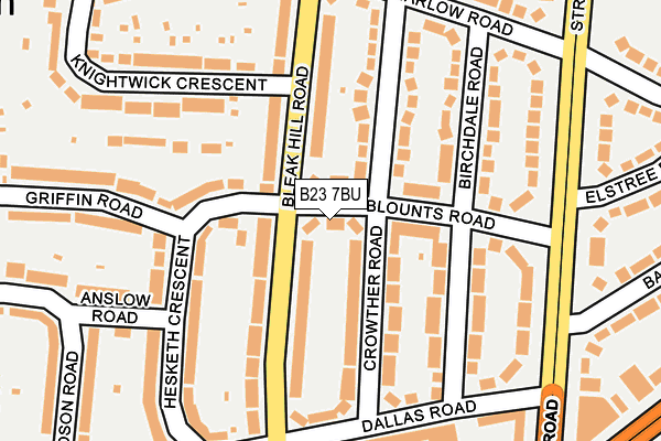 B23 7BU map - OS OpenMap – Local (Ordnance Survey)