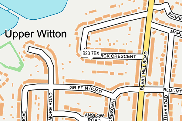 B23 7BX map - OS OpenMap – Local (Ordnance Survey)