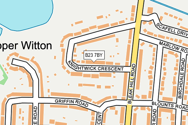 B23 7BY map - OS OpenMap – Local (Ordnance Survey)