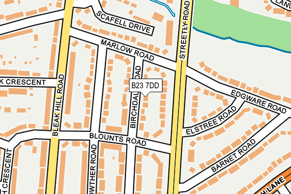 B23 7DD map - OS OpenMap – Local (Ordnance Survey)