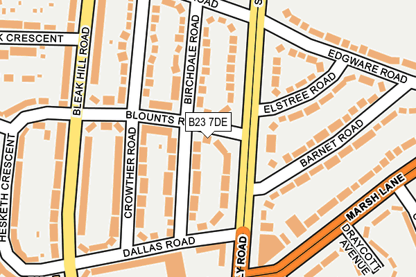 B23 7DE map - OS OpenMap – Local (Ordnance Survey)