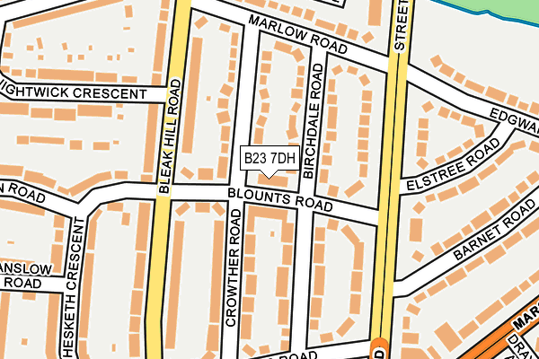 B23 7DH map - OS OpenMap – Local (Ordnance Survey)