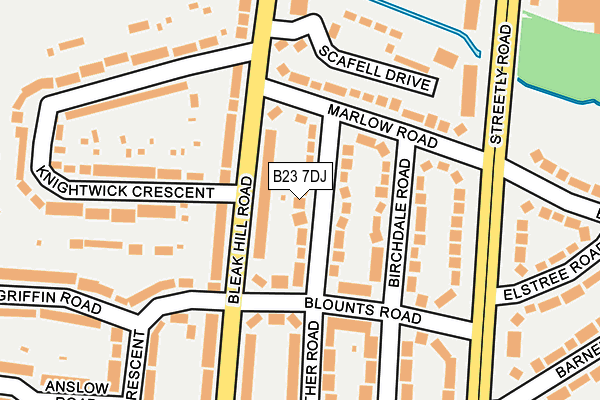 B23 7DJ map - OS OpenMap – Local (Ordnance Survey)