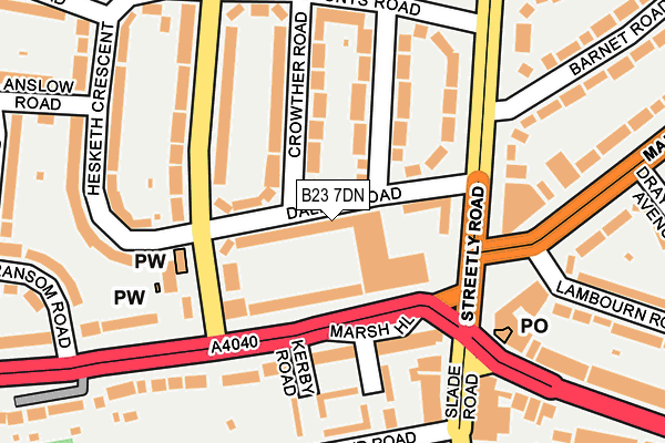 B23 7DN map - OS OpenMap – Local (Ordnance Survey)