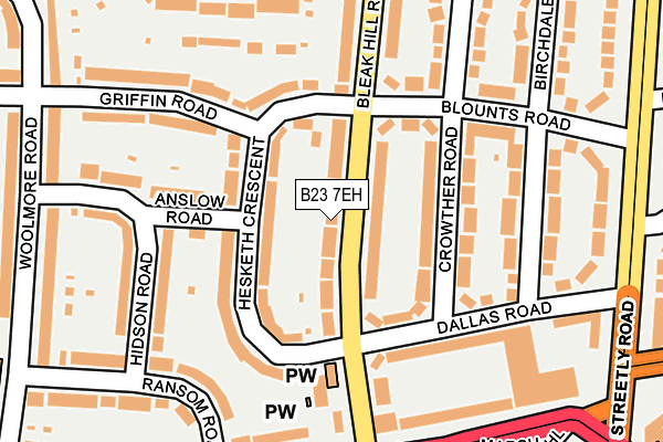 B23 7EH map - OS OpenMap – Local (Ordnance Survey)