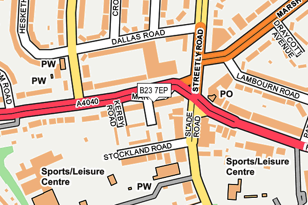 B23 7EP map - OS OpenMap – Local (Ordnance Survey)