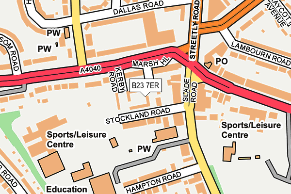 B23 7ER map - OS OpenMap – Local (Ordnance Survey)