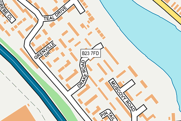 B23 7FD map - OS OpenMap – Local (Ordnance Survey)