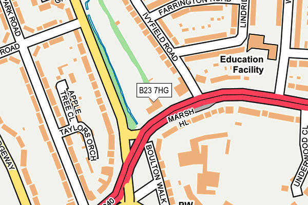 B23 7HG map - OS OpenMap – Local (Ordnance Survey)