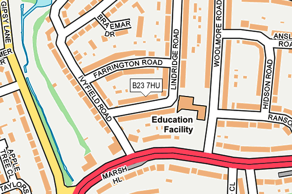 B23 7HU map - OS OpenMap – Local (Ordnance Survey)