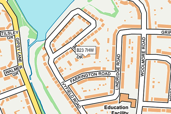 B23 7HW map - OS OpenMap – Local (Ordnance Survey)
