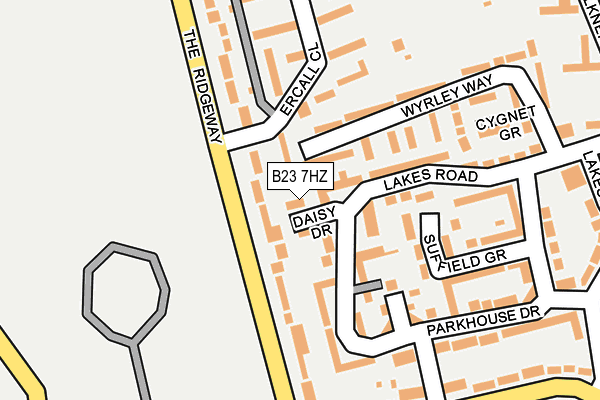 B23 7HZ map - OS OpenMap – Local (Ordnance Survey)