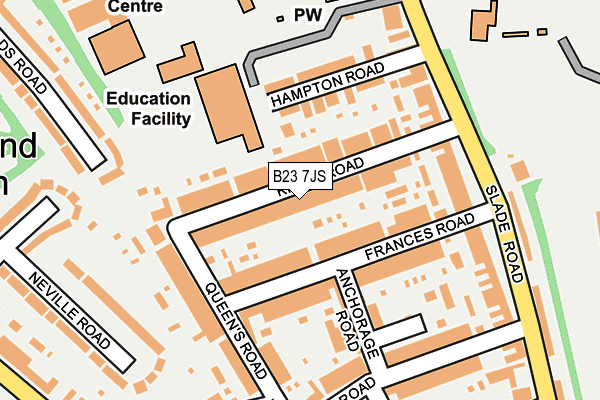 B23 7JS map - OS OpenMap – Local (Ordnance Survey)