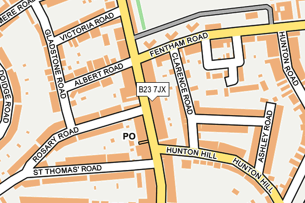 B23 7JX map - OS OpenMap – Local (Ordnance Survey)
