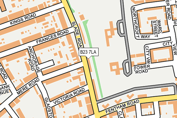 B23 7LA map - OS OpenMap – Local (Ordnance Survey)