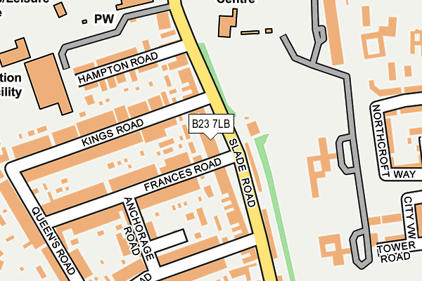 B23 7LB map - OS OpenMap – Local (Ordnance Survey)