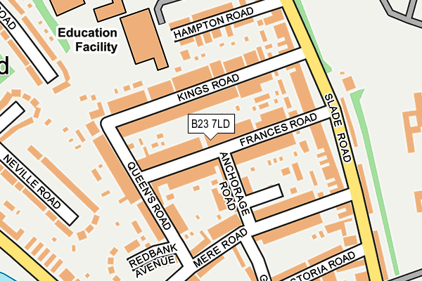 B23 7LD map - OS OpenMap – Local (Ordnance Survey)