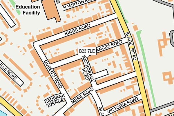 B23 7LE map - OS OpenMap – Local (Ordnance Survey)