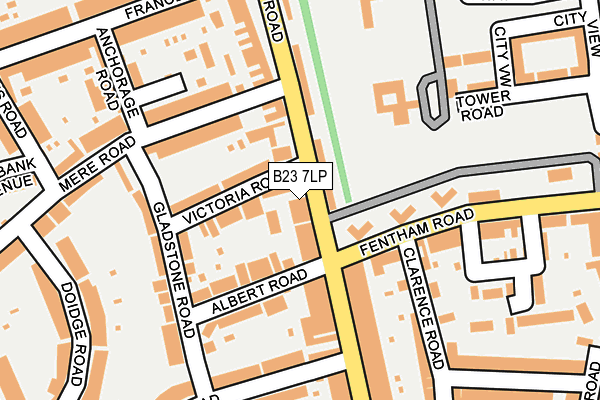 B23 7LP map - OS OpenMap – Local (Ordnance Survey)