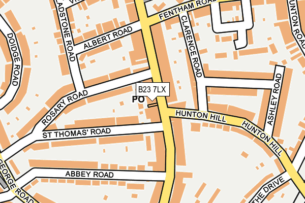 B23 7LX map - OS OpenMap – Local (Ordnance Survey)