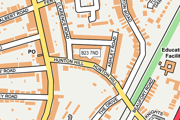 B23 7ND map - OS OpenMap – Local (Ordnance Survey)