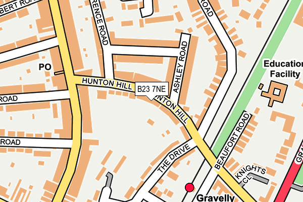 B23 7NE map - OS OpenMap – Local (Ordnance Survey)