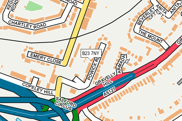 B23 7NY map - OS OpenMap – Local (Ordnance Survey)