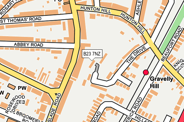 B23 7NZ map - OS OpenMap – Local (Ordnance Survey)