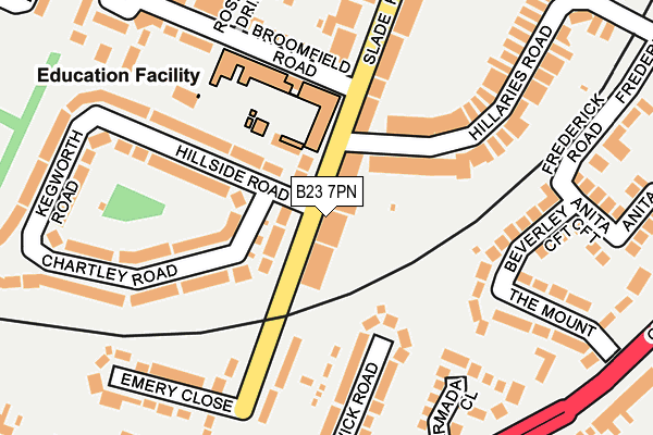 B23 7PN map - OS OpenMap – Local (Ordnance Survey)