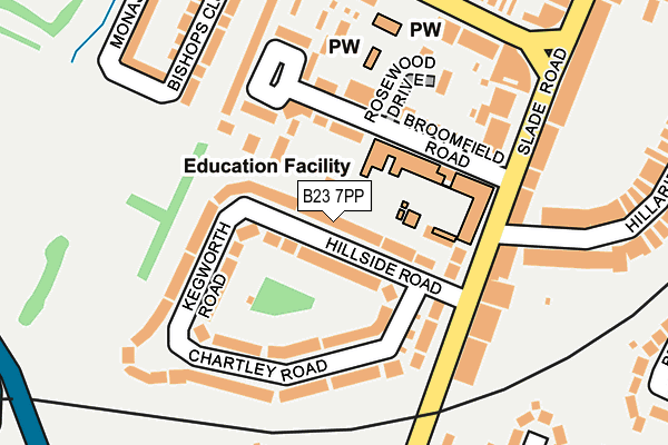 B23 7PP map - OS OpenMap – Local (Ordnance Survey)