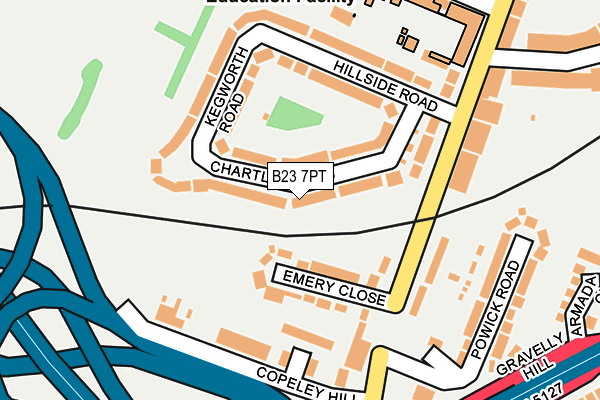 B23 7PT map - OS OpenMap – Local (Ordnance Survey)