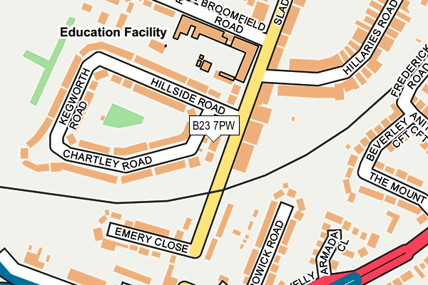 B23 7PW map - OS OpenMap – Local (Ordnance Survey)
