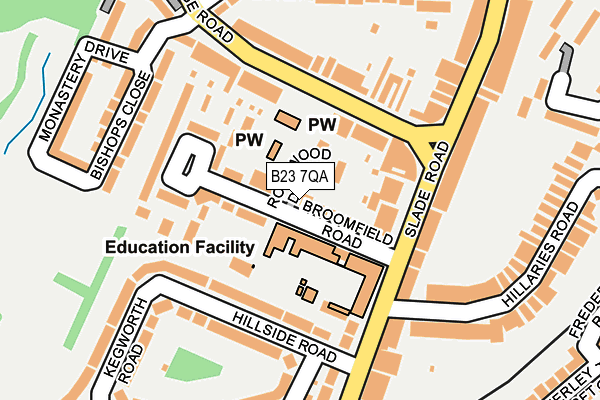 B23 7QA map - OS OpenMap – Local (Ordnance Survey)