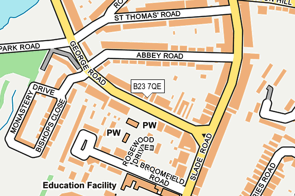 B23 7QE map - OS OpenMap – Local (Ordnance Survey)