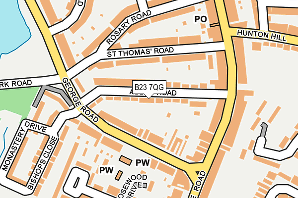 B23 7QG map - OS OpenMap – Local (Ordnance Survey)