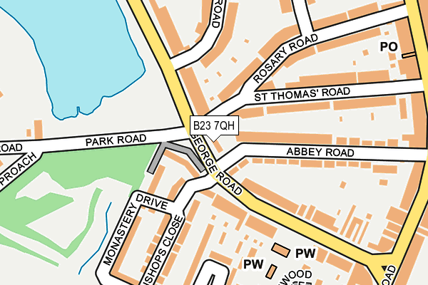 B23 7QH map - OS OpenMap – Local (Ordnance Survey)