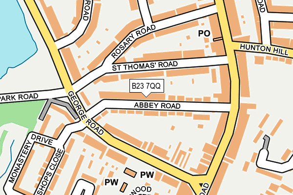 B23 7QQ map - OS OpenMap – Local (Ordnance Survey)