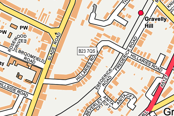 B23 7QS map - OS OpenMap – Local (Ordnance Survey)