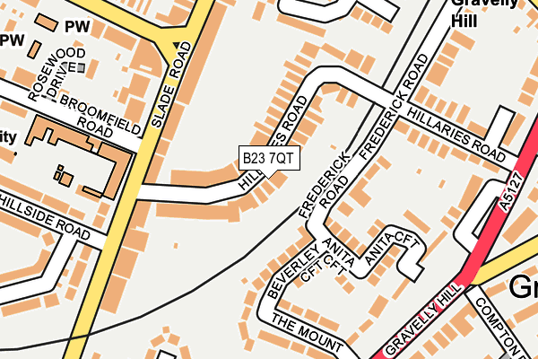 B23 7QT map - OS OpenMap – Local (Ordnance Survey)