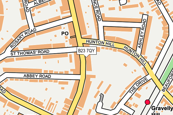 B23 7QY map - OS OpenMap – Local (Ordnance Survey)