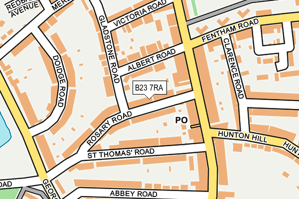B23 7RA map - OS OpenMap – Local (Ordnance Survey)