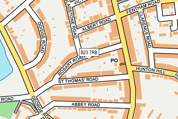 B23 7RB map - OS OpenMap – Local (Ordnance Survey)