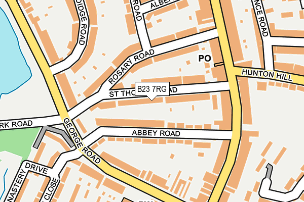 B23 7RG map - OS OpenMap – Local (Ordnance Survey)