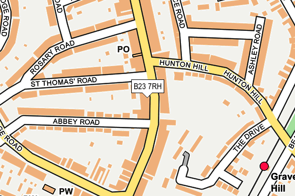 B23 7RH map - OS OpenMap – Local (Ordnance Survey)