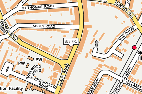 B23 7RJ map - OS OpenMap – Local (Ordnance Survey)